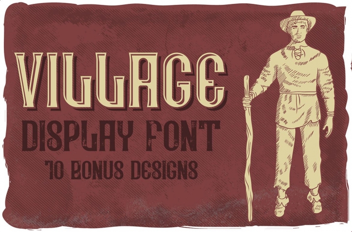 Village and 10 bonus illustrations Font Download