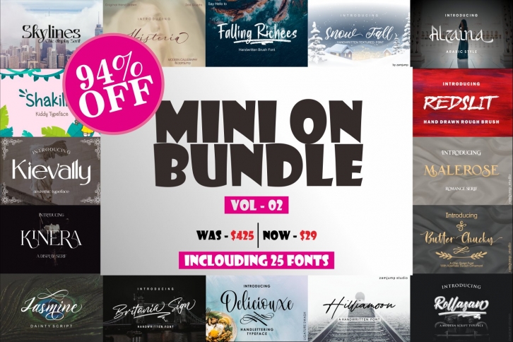 Mini on Bundle Vol -2 Font Download