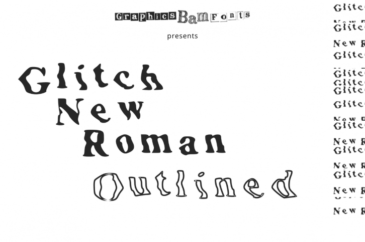 Glitch New Roman Outlined Font Download