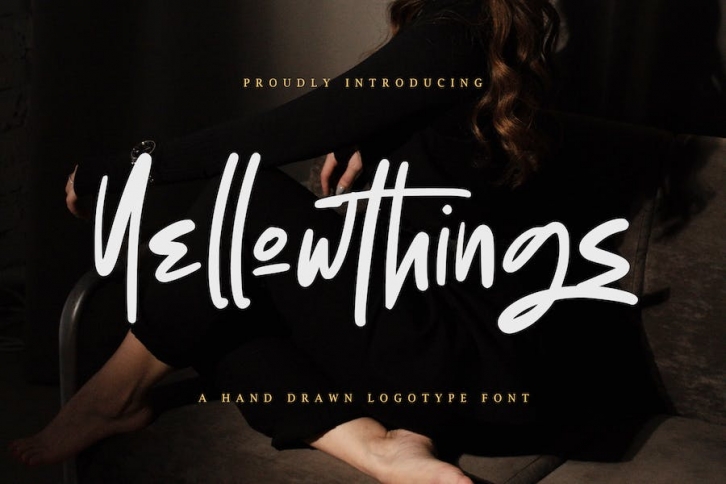 Yellowthings - A Hand Drawn Logotype Font Font Download