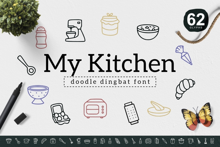 My Kitchen Dingbat Font Download