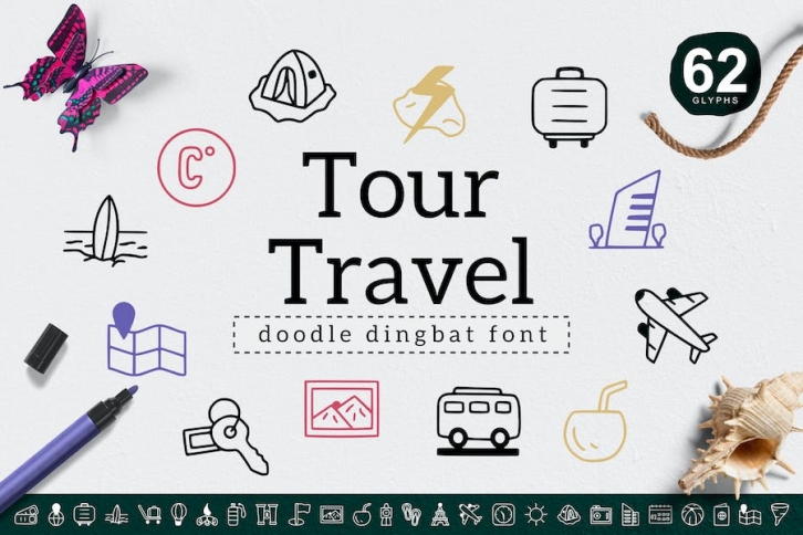 Tour Travel Dingbat Font Download