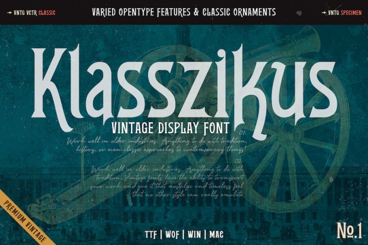 Klasszikus Vintage Font Font Download