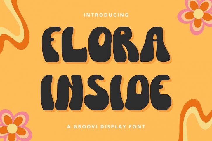 FloraI Inside - A Groovy Display Font Font Download