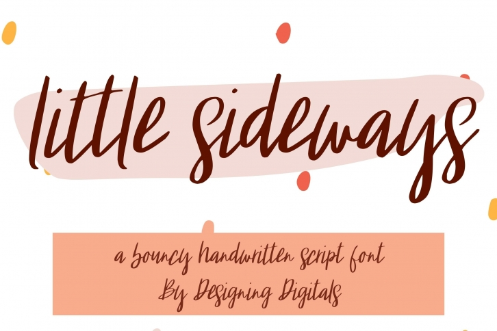 Little Sideways- A Bouncy, Handwritten Script Font Download