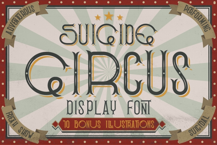 Suicide circus and 10 bonus illustrations and posters Font Download