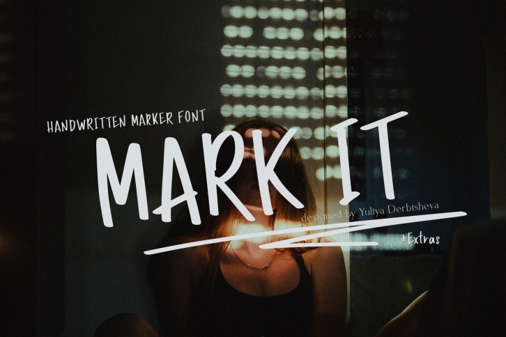 MARK IT handwritten typeface arrows illustrations Font Download