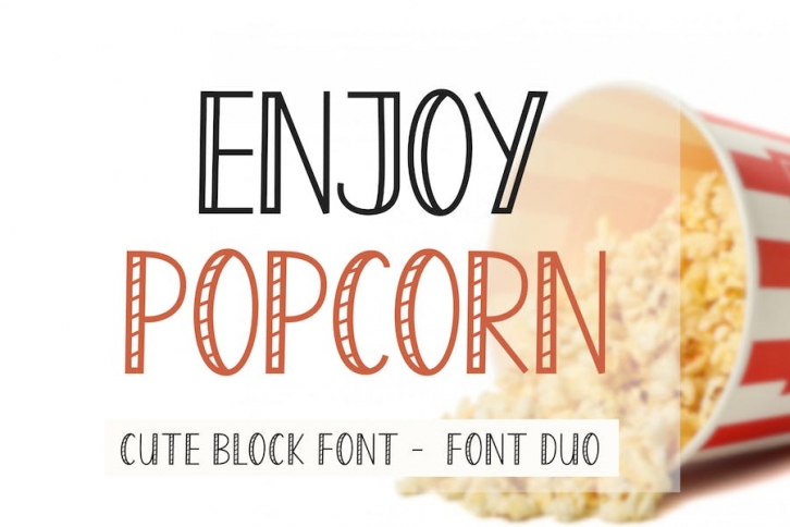 Enjoy Popcorn Monoline Display Kids Font Font Download