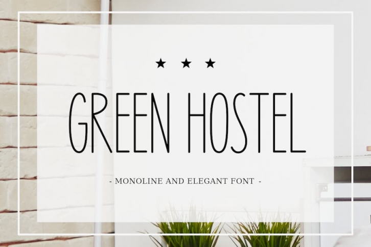 Green Hostel Monoline Display Retro Vintage Font Download