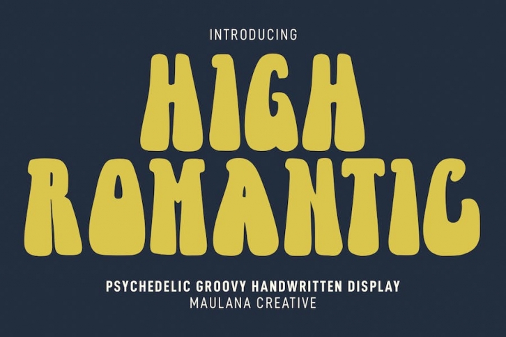 High Romantic Psychedelic Groovy Handwritten Font Font Download