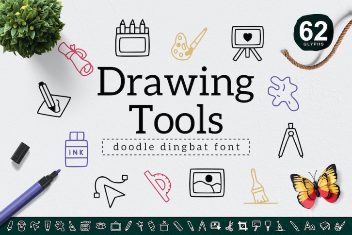 Drawing Tools Dingbat Font Download