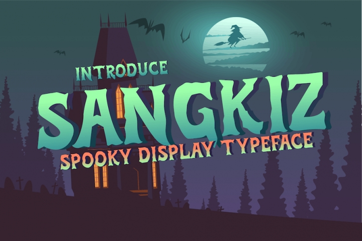 Sangkiz - Spooky Display Typeface Font Download