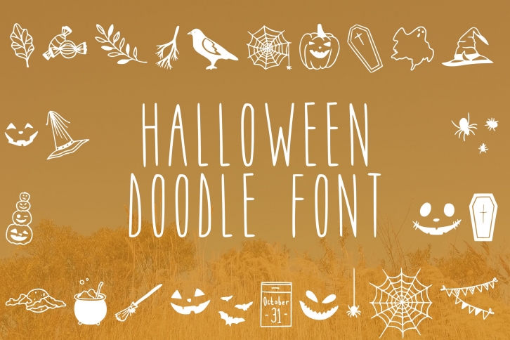Halloween doodle in ttf, otf Font Download