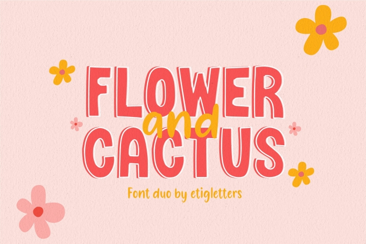 Flower and Cactus Duo Font Download