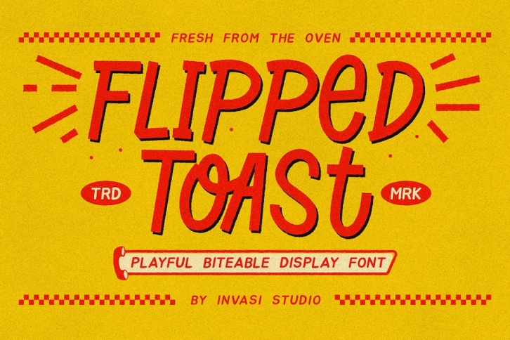 Flipped Toast - Playful Biteable Font Font Download