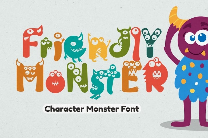 Friendly Monster - Character Monster Font Font Download