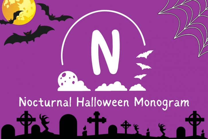 Nocturnal Halloween Monogram Font Download