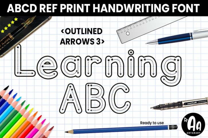 Abcd Ref Outlined Arrows3 Font Download