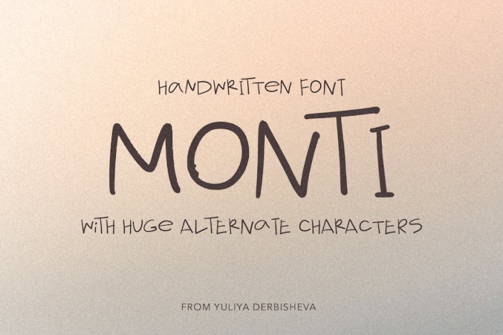 MONTI handwritten textured font typeface Font Download