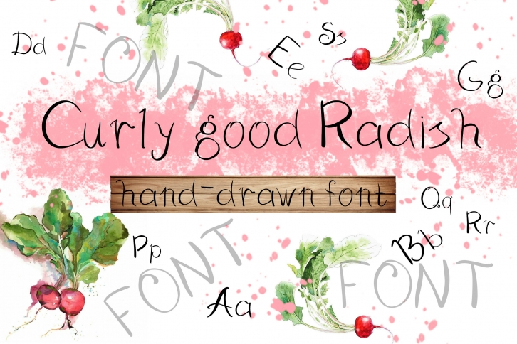 Curly good radish hand-drawn Font Download