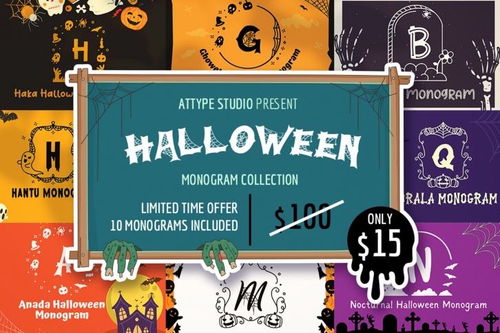 Halloween Monogram Bundle Font Download