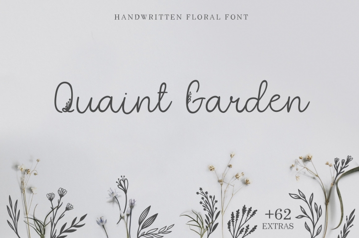 Quaint Garden Floral with EXTRAS Font Download