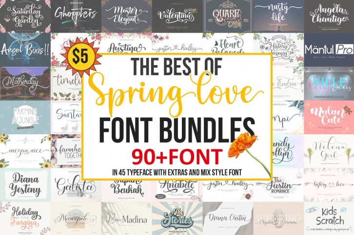 The Spring Love Bundle Font Download