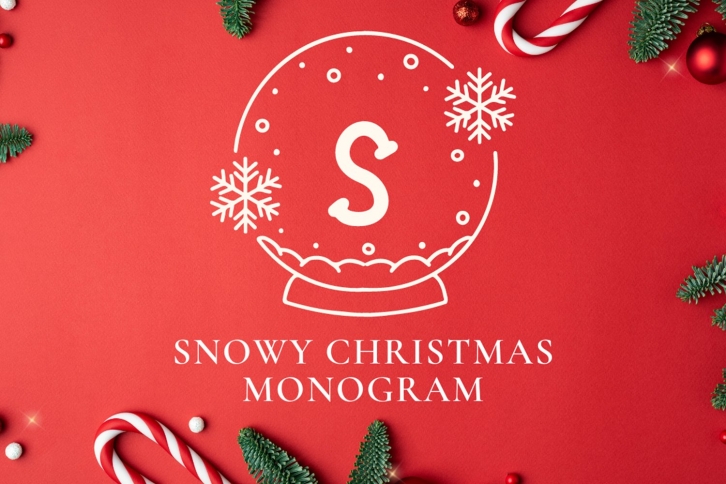Snowy Christmas Monogram Font Download