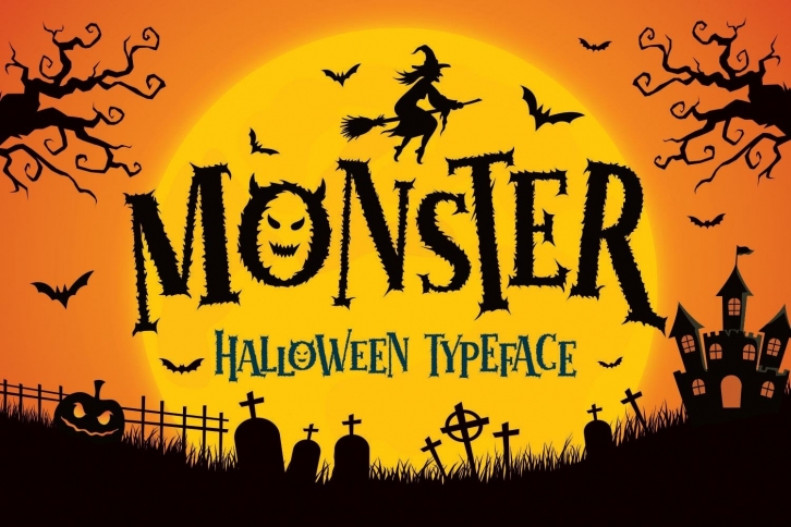 Monster Halloween typeface with SVG Font Download