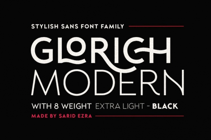 Glorich - Stylish Sans (8 FONTS) Font Download