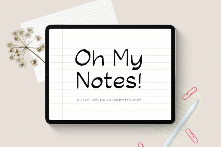 Oh My Notes - Note Taking Handwritten Font Font Download
