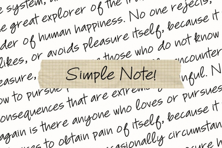 Simple Note - Note Handwritten Font Font Download
