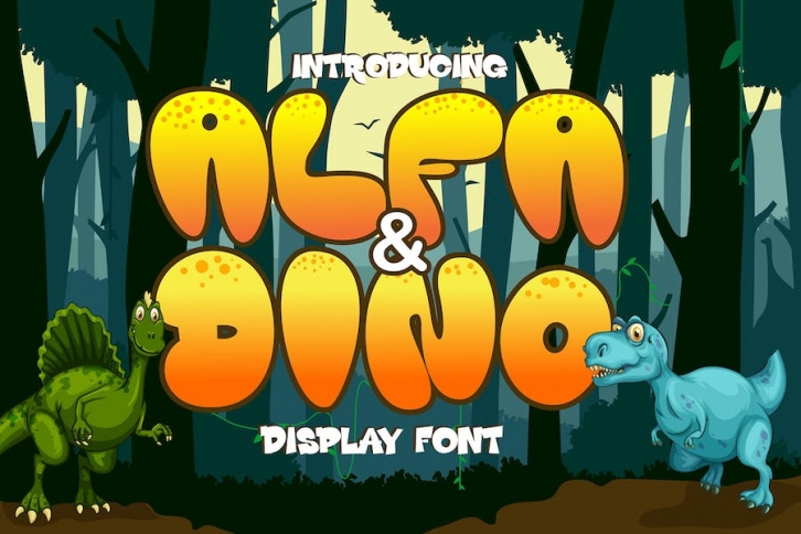 Alfa and Dino - Thick and Bold Display Font Font Download
