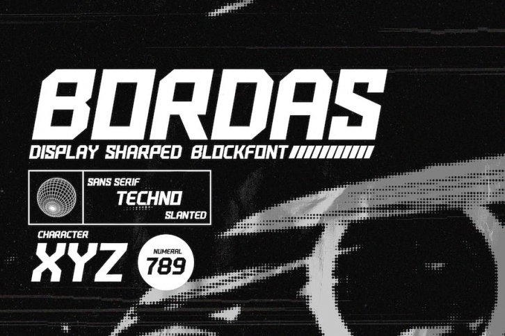 Bordas - Display Sharped Block Font Font Download