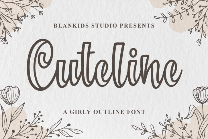 Cuteline a Girly Outline Font Download