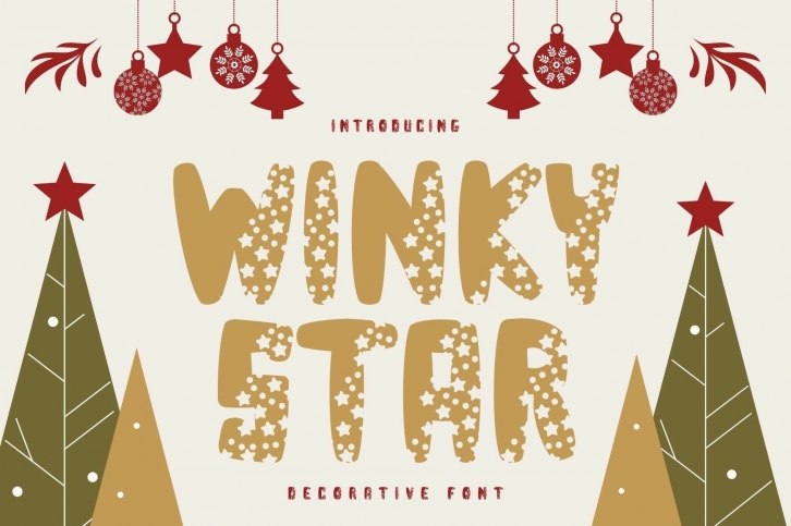 Winky star is a cute and Christmas decorative Font Download