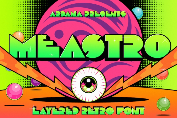 Meastro Display | Layered Squared font Font Download