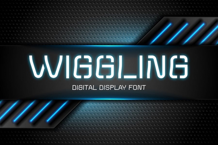 WIGGLING - Digital Display Font Font Download