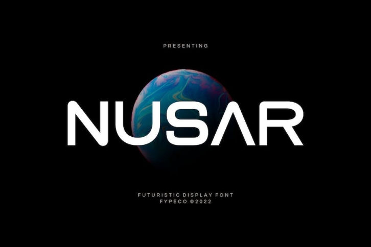 Nusar-Futuristic Display Font Font Download