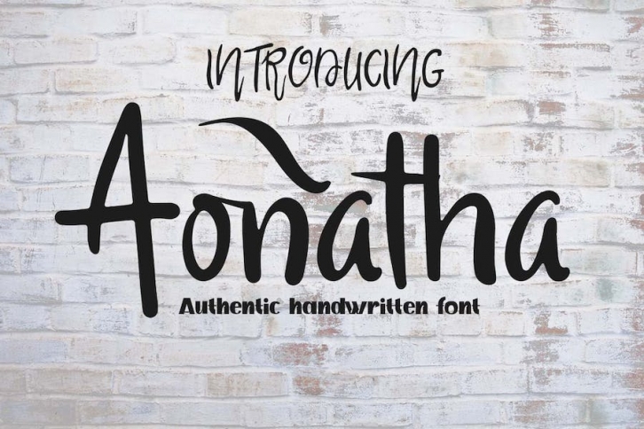 Aonatha - Handwritten font Font Download