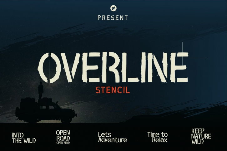 Overline Stencil Font Download