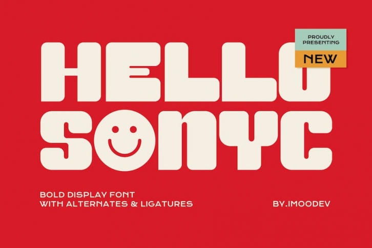 Hello Sonyc - Display Typeface Font Download