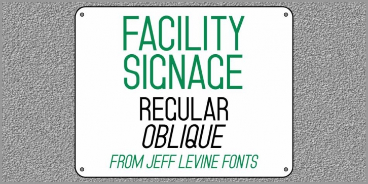 Facility Signage JNL Font Download