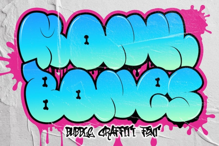 Monk Bones - Bubble Graffiti Font Font Download