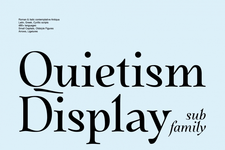 Quietism Display typeface Font Download