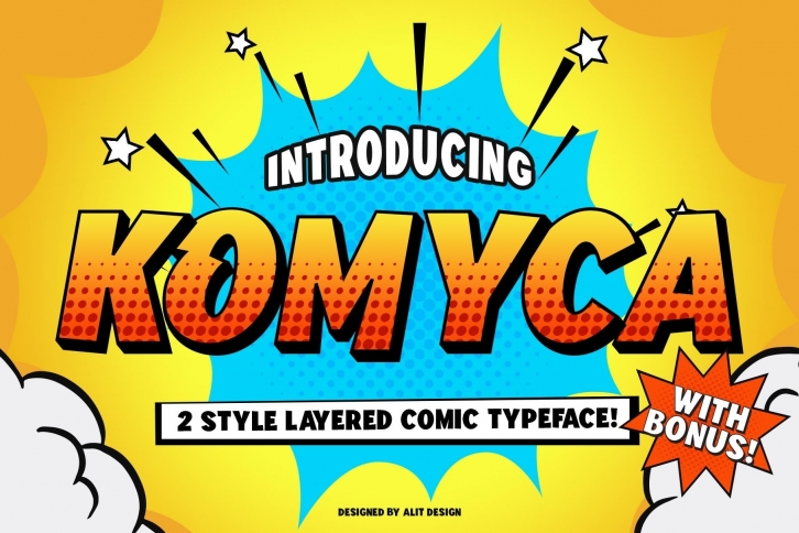 Komyca Layered Comic Typeface Font Download