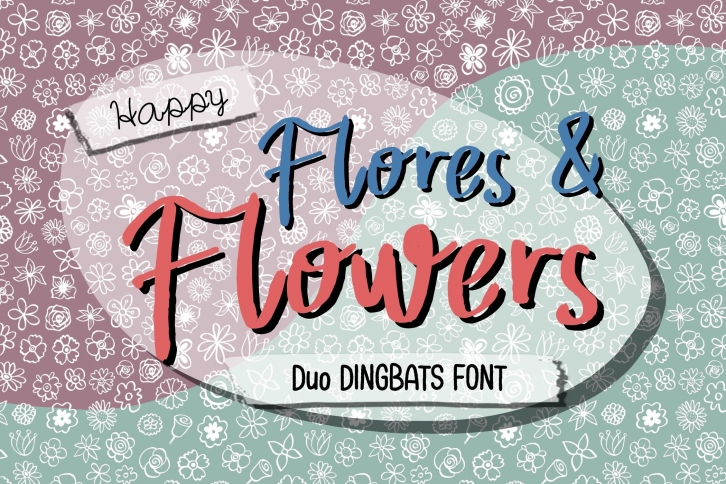 Happy Flores & Flowers Duo Decorative s Font Download