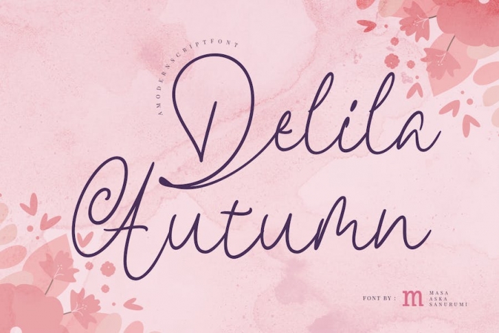 Delila Autumn | A Modern Script Font Font Download