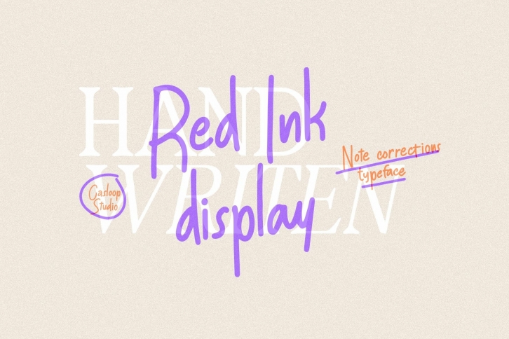 Red Ink Hand Writing Display Font Download