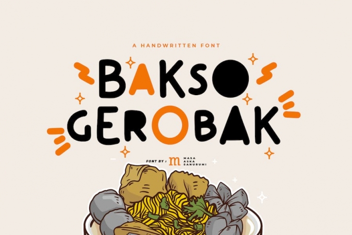 Bakso Gerobak | A Handwritten Font Font Download